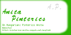 anita pinterics business card